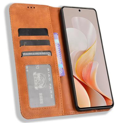 For Vivo S19 5G Case Retro PU Leather Wallet Phone Cover Stand