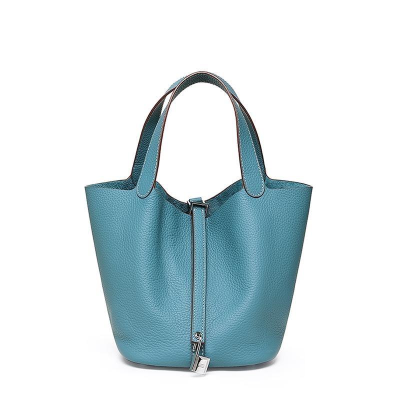 Vegetable Basket Bag Women's High-quality Leather Exquisite Bucket Bag, Niche Large-capacity Women's High-end Handbag