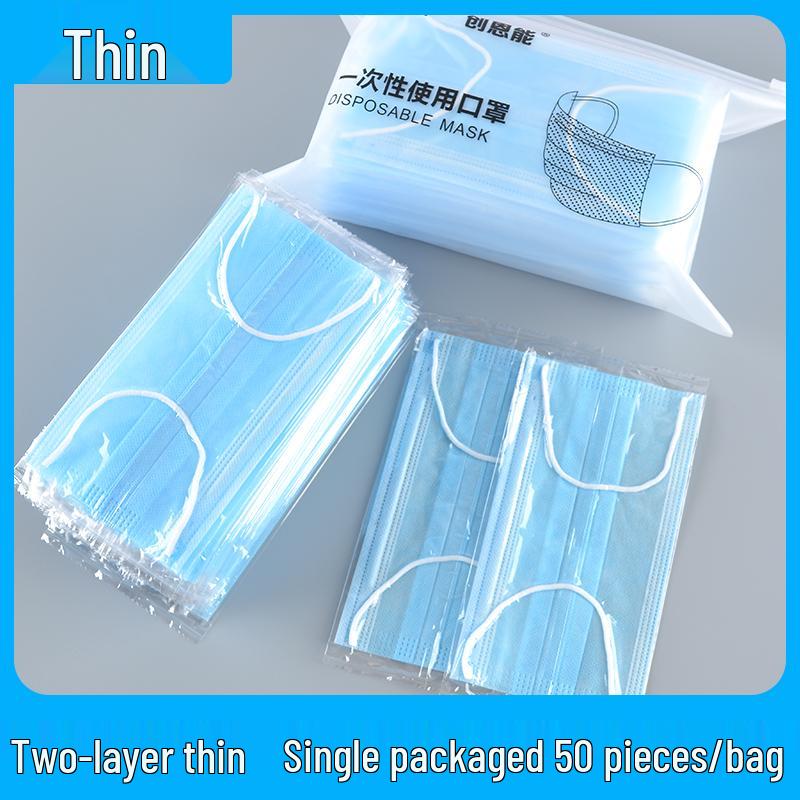 Disposable Breathable Summer Face Mask - Single and Double Layer, Black & White