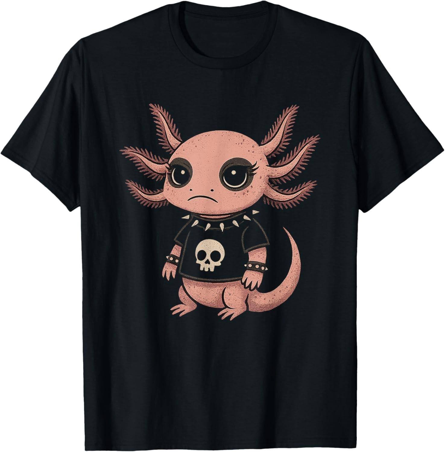 Womens Goth Goth Girls Emo Girl Gothic Emo Axolotl T-Shirt Mens Womens Tees Top unisex T-Shirt Mens Womens Tees Top 4XL