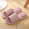 New spring and autumn floor slippers striped linen soft-soled home slippers casual non-slip fabric slippers