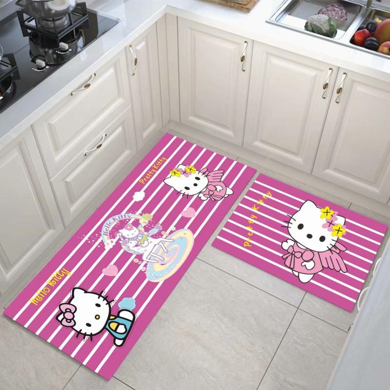 Cartoon Kitchen Floor Mat, Water-Absorbing And Oil-Absorbing Diatom Mud Floor Mat, Wear-Resistant And Dirt-Resistant L-Shaped Floor Mat, Anti-Skid Ma