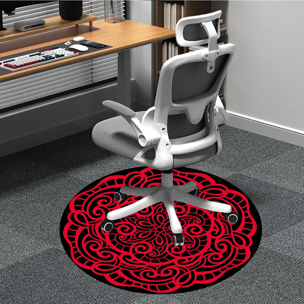 1pc Circular Pattern Design Carpet, Round Non Slip Durable Large Size Office Carpet, Suitable for Office