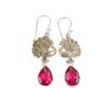 Pink Tourmaline Gemstone 925 Sterling Silver Jewelry Handcrafted Earrings 2.20" EE-44-18