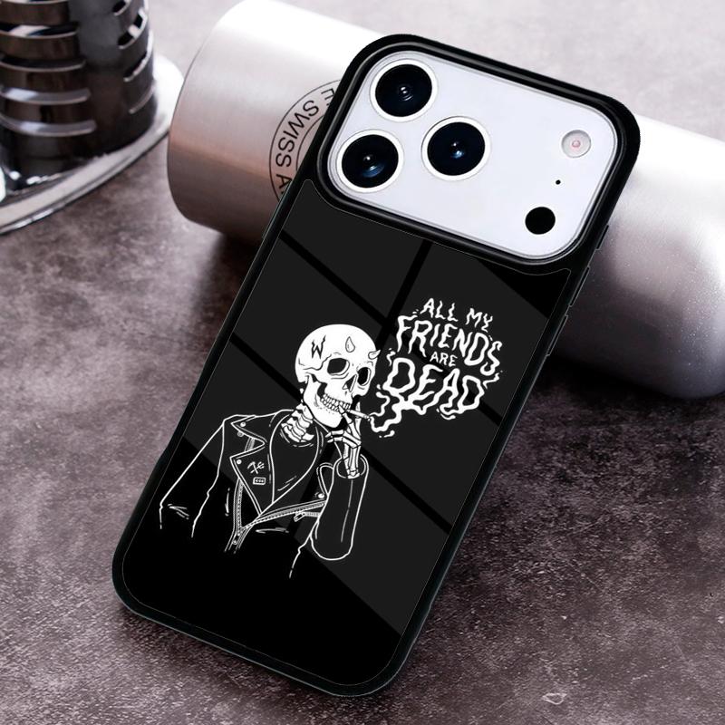 Skeleton Skull Art Phone Case For iPhone 17,16e,15,14,13,12,11,Mini,Pro,MAX soft Silicone Cover