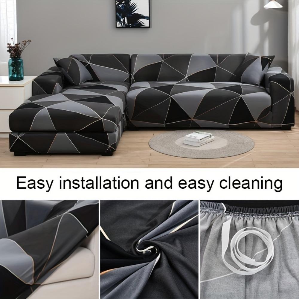 1PC Stretch Geometric Pattern Sofa Cover Printed Spandex Sofa Slipcover Couch Cover Furniture Protector For Bedroom Office Living Room Home Decor