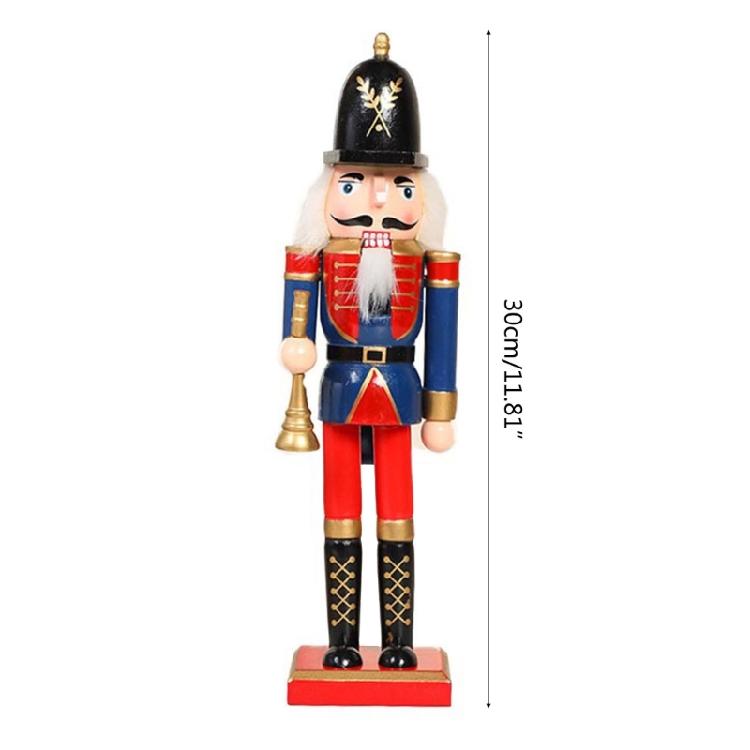 Christmas Nutcracker Ornament Set, Traditional Wooden Painted Puppet Soldier