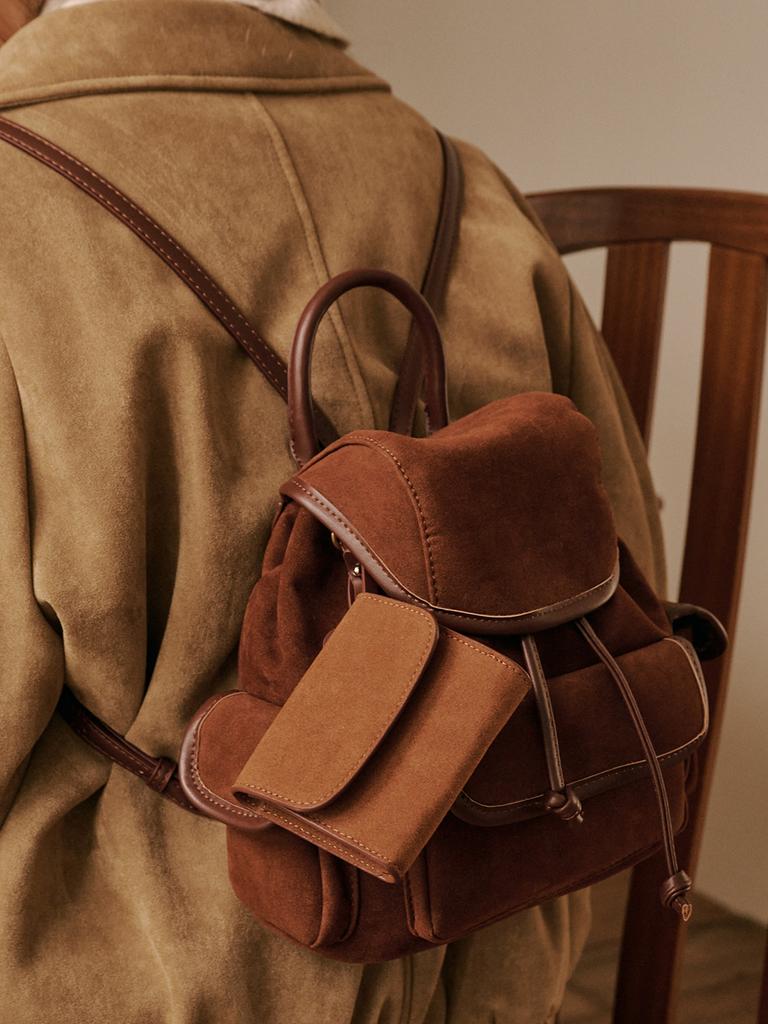 Allincomplete Nube Suede Mini Backpack (Brown)