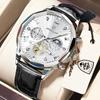 POEDAGAR Luxury Fashion Men Watch Waterproof Luminous Chronograph Leather Man Wristwatch High Quality Quartz Men's Watches Reloj