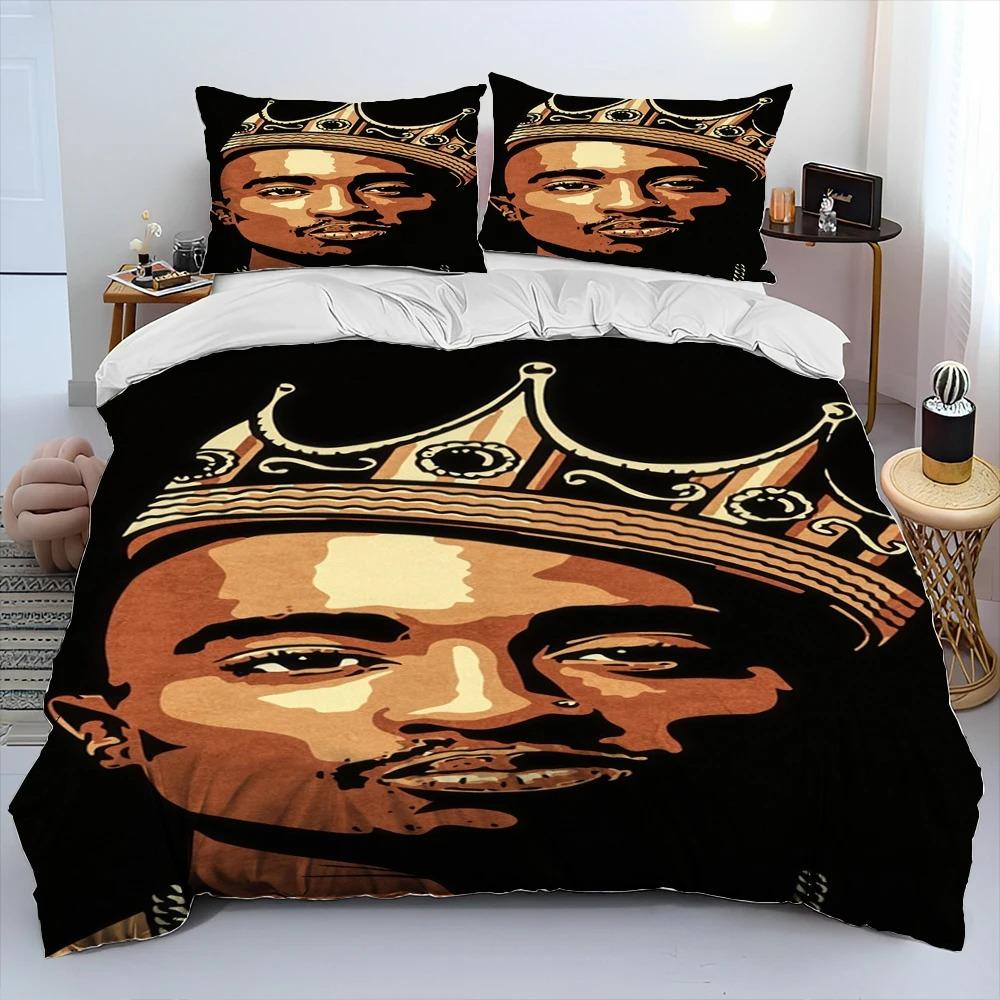 Hip Hop Art Rapper Legend Star Comforter Bedding SetDuvet Cover Bed Set Quilt Cover PillowcaseKing Queen Size Bedding Set Kids