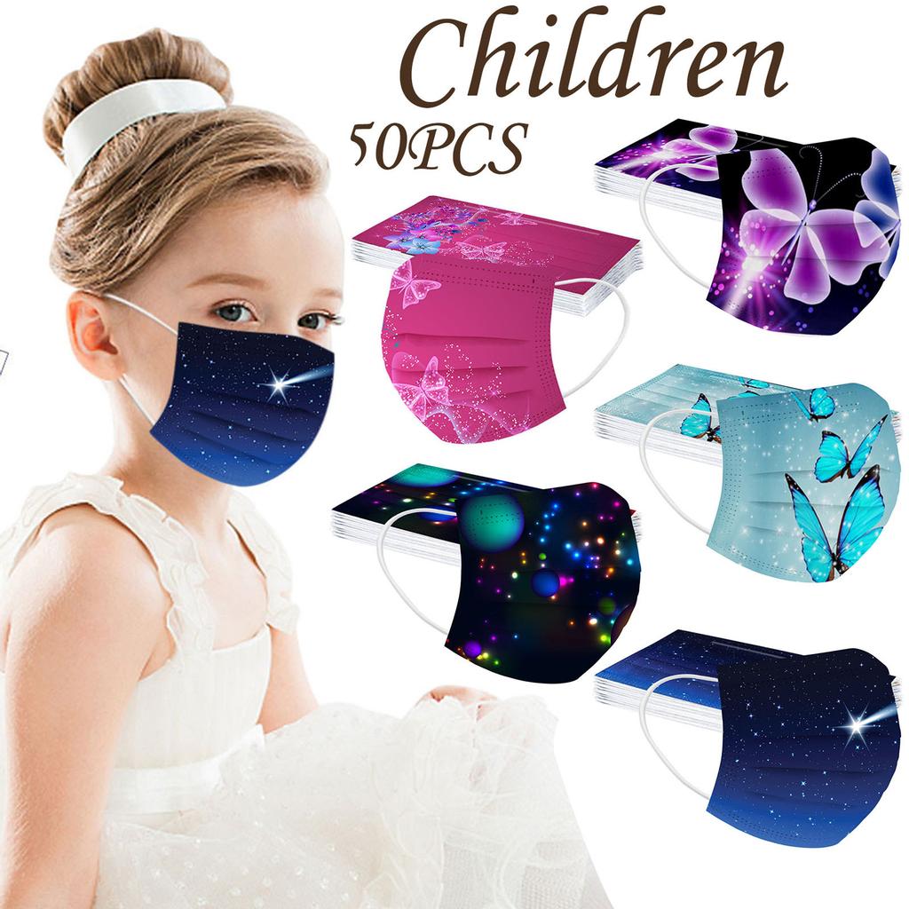 Child Kids Mask Disposable Face Mask Industrial 3Ply Ear Loop 50PC Mask