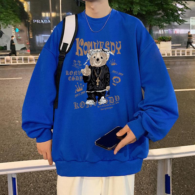 Herren Cartoon Sweatshirt 2023: Verdickt, Samt, Trendiges Allround-Herbst-/Winter-Unterhemd