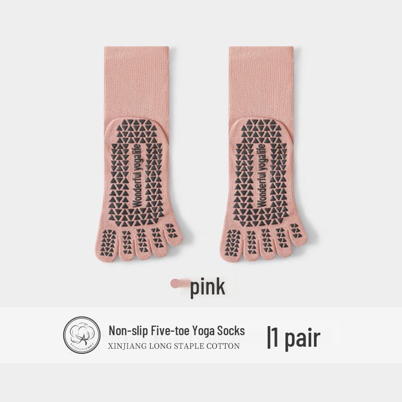 Women's Non-Slip Five-Toe Yoga & Pilates Socks - Professional Cotton Split-Toe Design