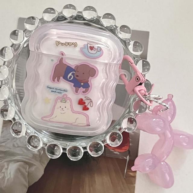 

Ins Imd Dog Cute Puppy Wavy Cherry Брелок-подвеска для наушников Чехол для Apple Airpod 3 2 Pro 2nd 1 Противоударный чехол для зарядки Капа For Airpods 1 2