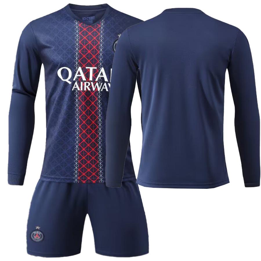 

Paris Home Long Sleeve Jersey: #7 Kvaratskhelia, #10 Dembélé, #29 Barcola. 28