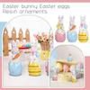 Simulation Bunny Resin Rabbit Decoration Colorful Easter Bunny Ornament  Lifelike Rabbit