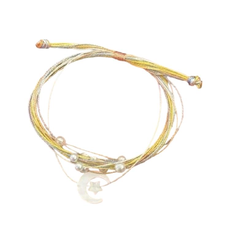 

Dragon Boat Festival Moon Star Pendant Bracelet Elegant Colorful Rope Handchain Handmade Jewelry For Teens Women 1