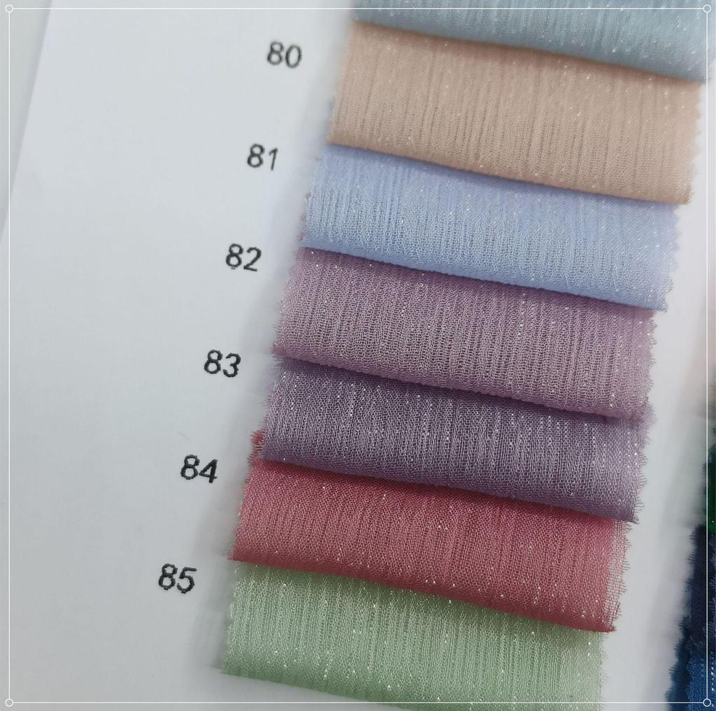 Silver Silk Crepe Skirt Fabric with Glittering Yarn - Lolita Chiffon Hanfu for Spring/Summer Women's Fashion