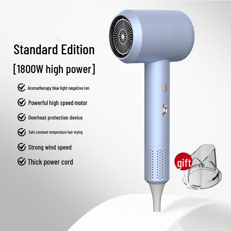 High-Power Blue Light Hair Dryer for Salon & Dorm, Hot/Cold Settings