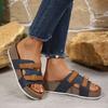 Wedge Sandals for Women Slip On Slides Cork Platform Heeled Sandal Comfort Summer Beach Shoes Women's Open Toe Thick Sole Sandals Casual Dressy Slides