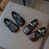 Korean Style Princess Simple Soft Sole Leather Shoes For Little Girls