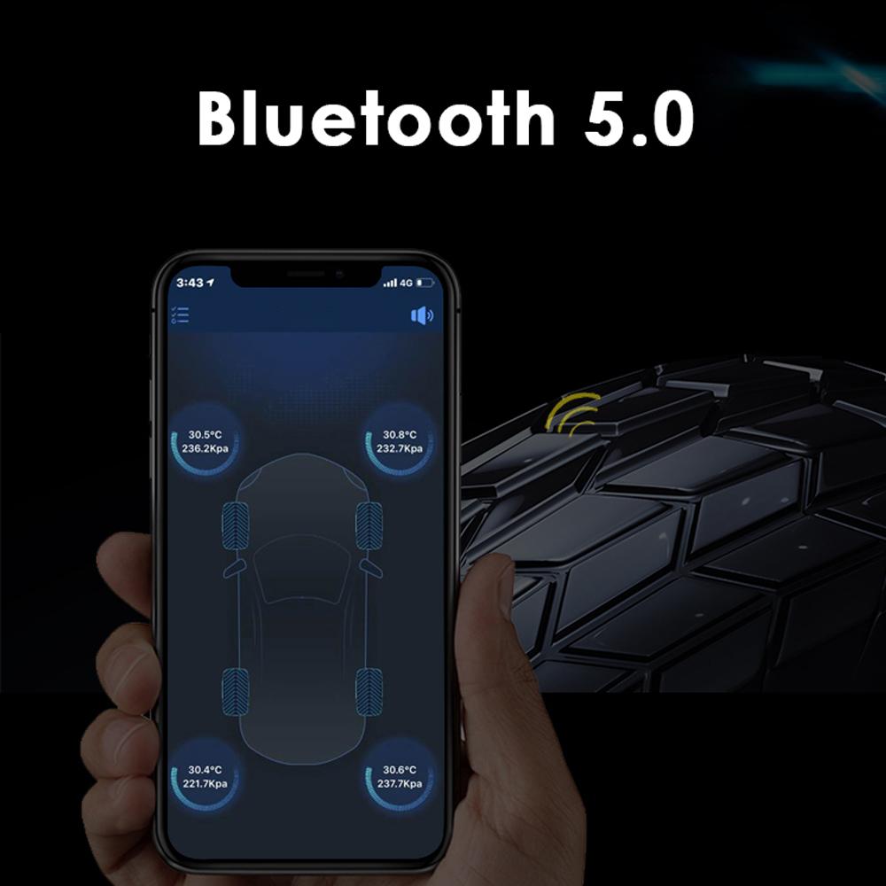 Bil Dæktrykssensor Android IOS BLE TPMS Ekstern Alarm Dæktrykssensorer Bluetooth-kompatibel 4.0 5.0