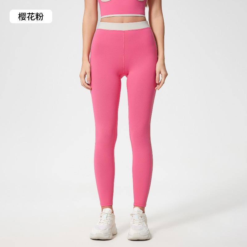 Contrasting Color Sports Tennis Skirt Yoga Suit Women's High-strength Shock-proof Vest Women's Nude Hip-lifting Fitness Nine-point Pants