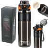 Tritan Water Bottle 1000ml with Measuring Cup - Black