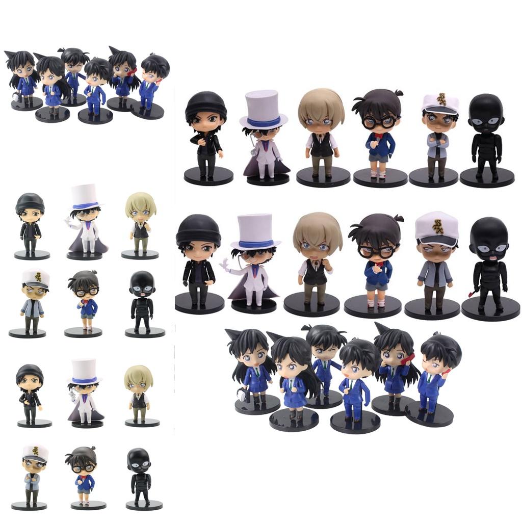 Cute Detective Conan Q Version Figures Set Of 6 Desk Display Cake Topper Home Decoration