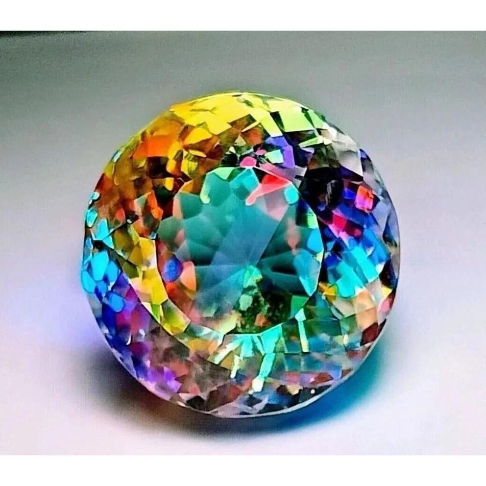 Stunning Rainbow Color Mystic Topaz Natural Round Cut 50+ Ct Certified Gemstone