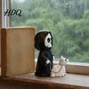 Wear-resistant Resin Sculpture Grim Reaper & Ghostly Puppy Figurine Black Robed Skeleton