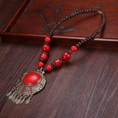 Vintage Böhmische Ethnische Wassertropfen Stein Quaste Halskette für Frauen Gypsy Kette Schmuck Zubehör