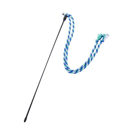 Yousheng Cat Tease Stick Toy Bite-Resistant with Bell Kitten Playing Interactive Teaser Wand Toys Handwoven Cotton Rope Pet Accessories
