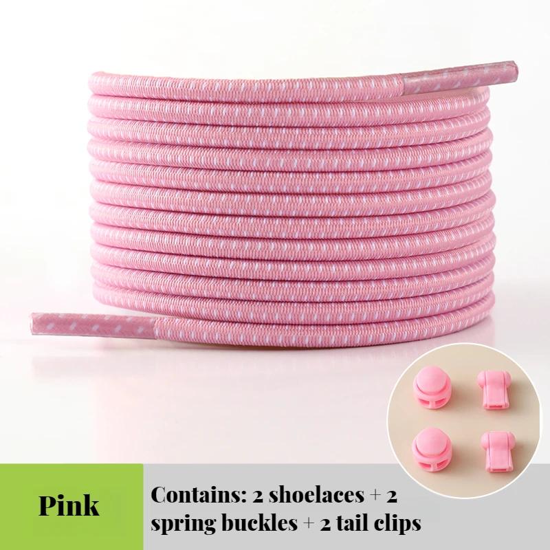 Elastic round Tennis Shoelaces without Ties Quality Lock Sneaker Laces Adult & Kids Rubber Bands for Shoes - 1 Pair