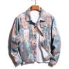 Men's Denim Jacket Printed Autumn Winter Jacket Multicolor Printed Pattern Men's Clothing