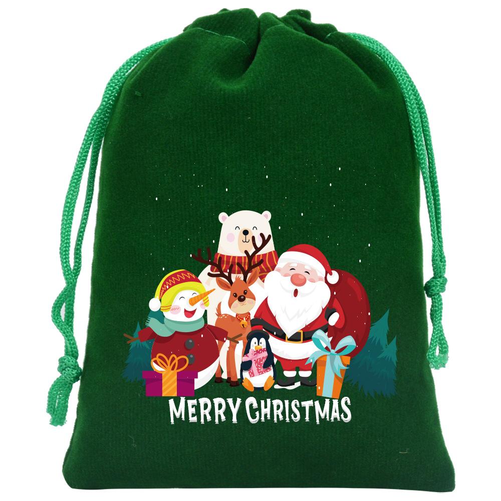 8pcs Christmas Velvet Bags Drawstring Bags Gift Bags Christmas Candy Bags Drawstring Drawstring Bags