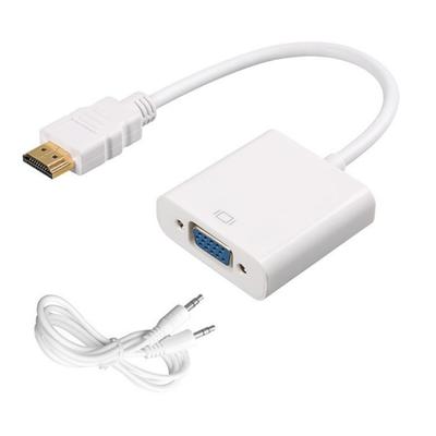 Adaptador HDMIs para VGA 1080P com Saída de Áudio Adaptador HDMIs Macho para VGA Fêmea para Laptop PC Projetores Monitores 255mm