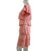 Women's Short Sleeve Crew Neck Ruffle Tiered Layered Flowys Swing Long Midi Dress Summer Dresses Casual Loose Dresses