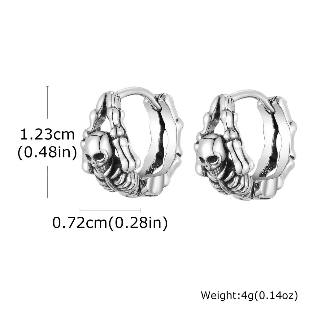 Multi Style Fashion Stainless Steel Hoop Earrings, Vintage Sword Star Geometric Pendant Men's Earrings, Hip Hop Piercing Jewelry