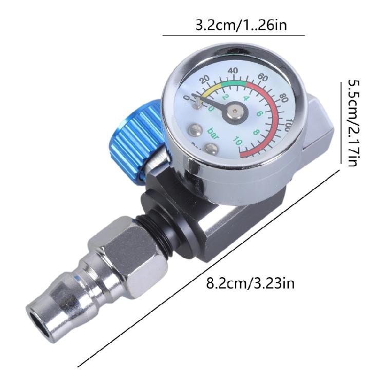 Practical 1/4” Spray Guns Air Pressure Regulator Gauge for Air Spray Guns Tools