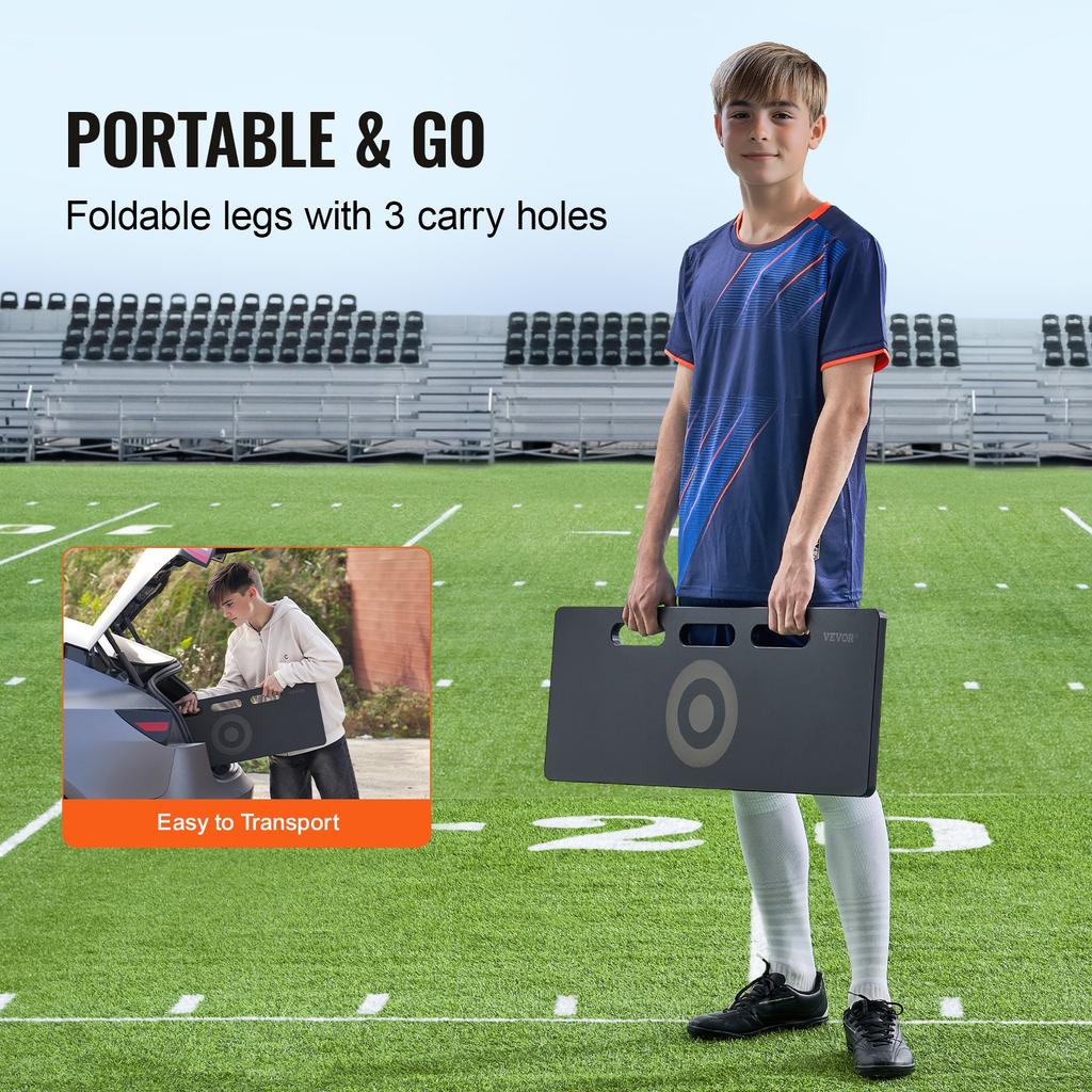 VEVOR Soccer Rebounder Board, 32"X12" Portable Soccer Wall with 2 Angles Rebound, Foldable HDPE Kickback Rebound Board