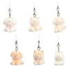 Decorative Pendant Flocking Puppy Shape Keychain Bag Charm with Lanyard Mobile Phone Bag Hanging Ornament