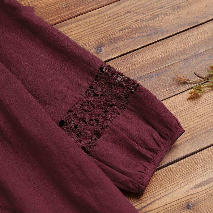 Casual Women Pullover Fashion Solid Color Print O Neck Long Sleeve 3/4 Sleeve Top Fall Spring