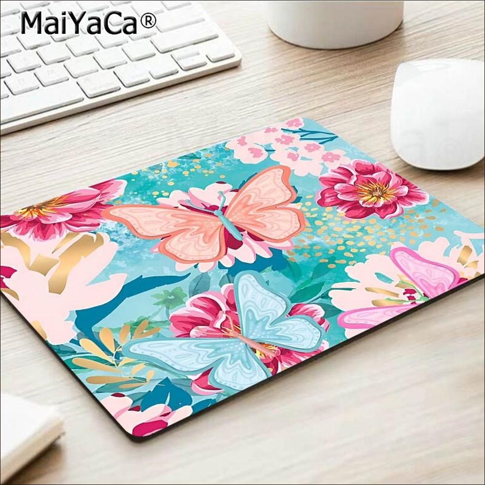 Butterfly Mousepad Rubber Small Thickened Mouse Pad Gaming Keyboard Table Mat Office Supplies Room Decor For PC Mouse Carpet