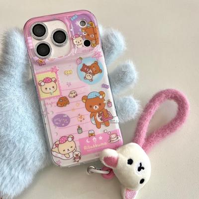 Husă Tip Portofel Simplă Protectoare Rilakkuma pentru iPhone 17/16 Pro Max/14/15