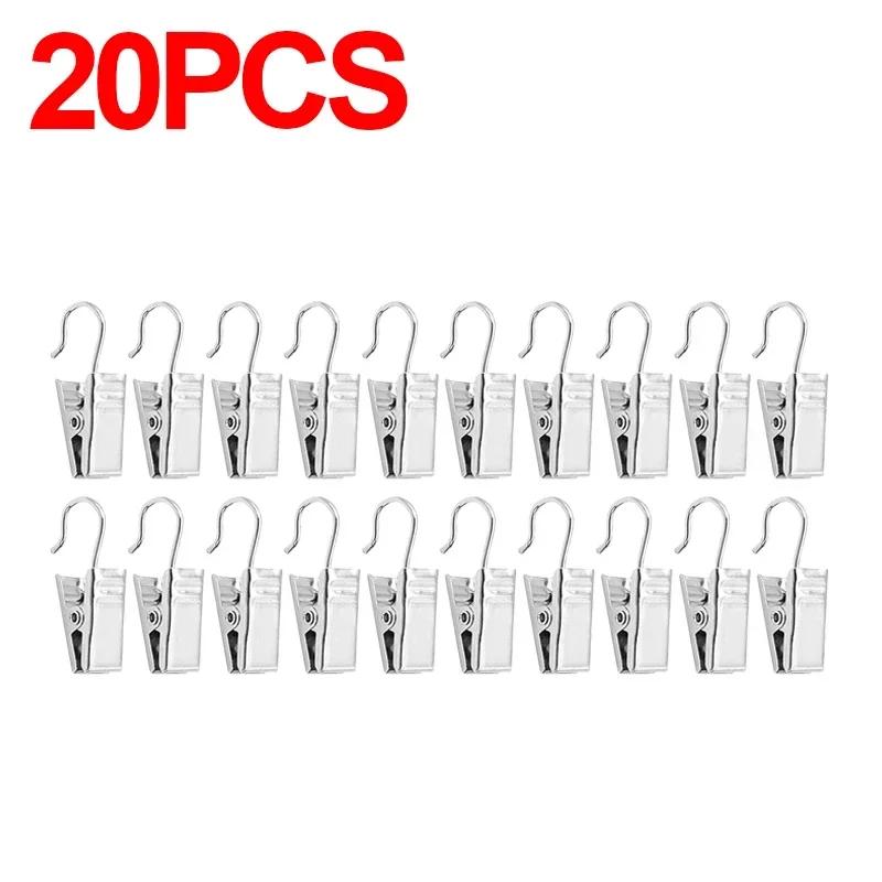 10/50Pcs Metal Mini Curtain Clips with Hook Multifunctional Shower Curtain Hook Home Photos Decoration Clips Window Accessories