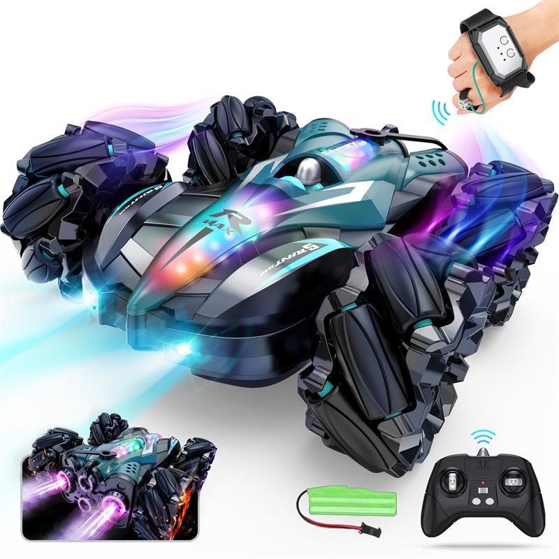 Gesture-Control F1 Spray-Drift Racer, 2.4Ghz Remote Control Stunt Car, Music-Synced Led Stunt Car Toy For Kids