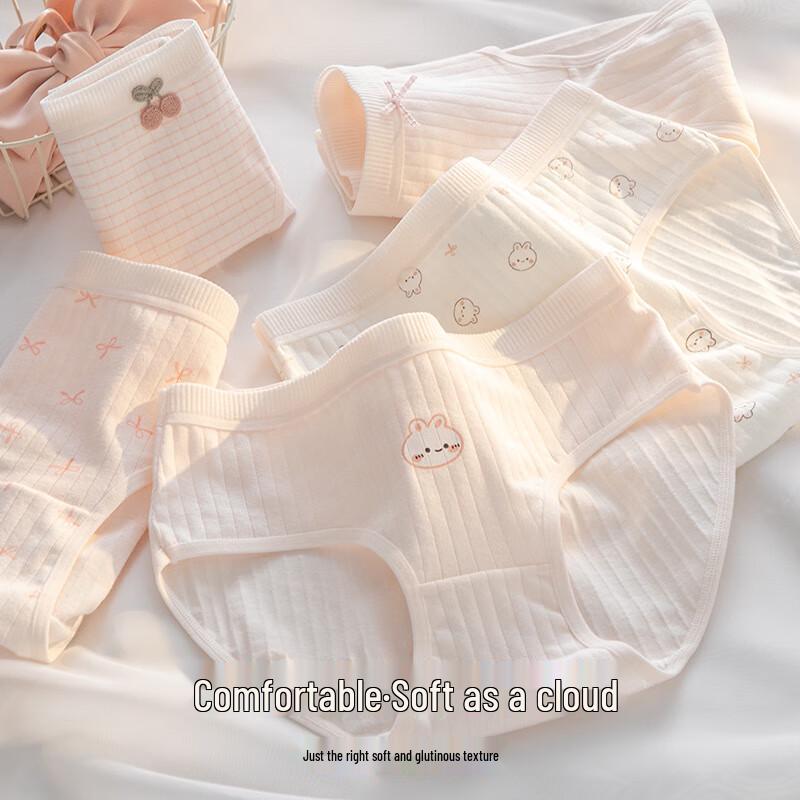 FitonTon Women's 7A Antibacterial Cotton Briefs 5-Pack