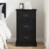 Nightstand Black Oak Look 39 X 39 X 67.5 Cm Engineered Wood