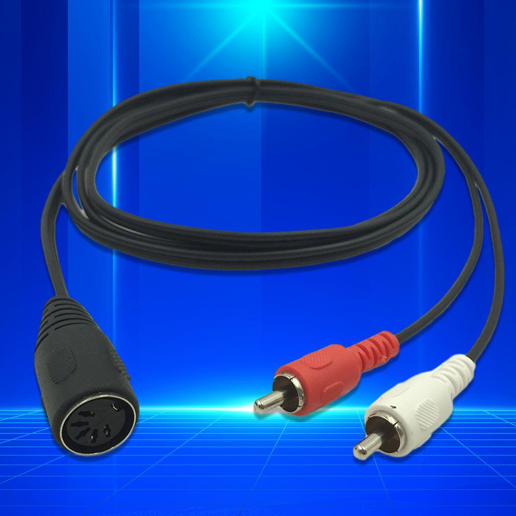 5 Pin Male DinPlug to 2x PhonoMale PlugStereo Cable,1.5M/4.9Ft 5 Pin Din Male to 2 Male Cable